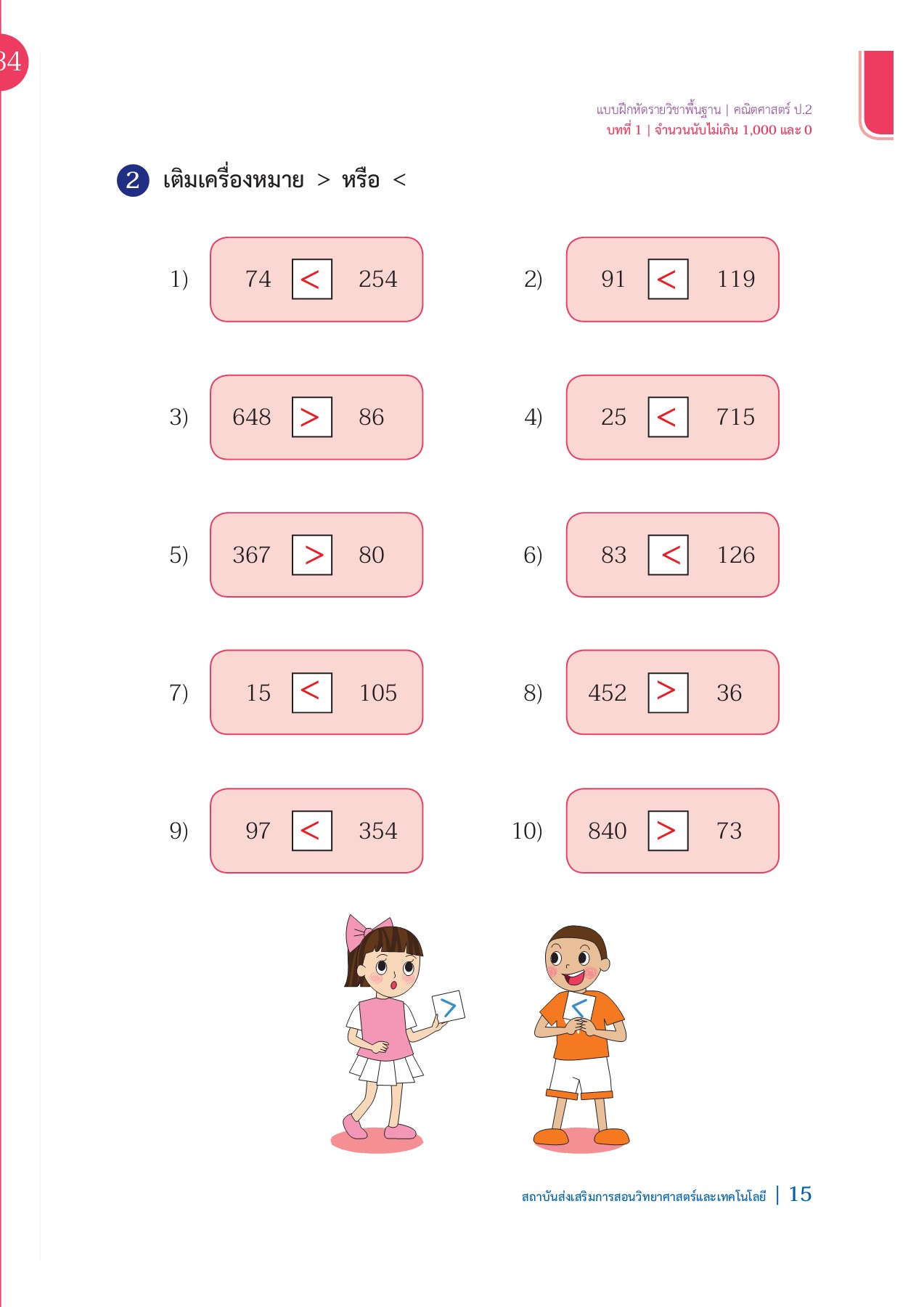 เนื้อหา คณิตศาสตร์ป 2 ปี2567