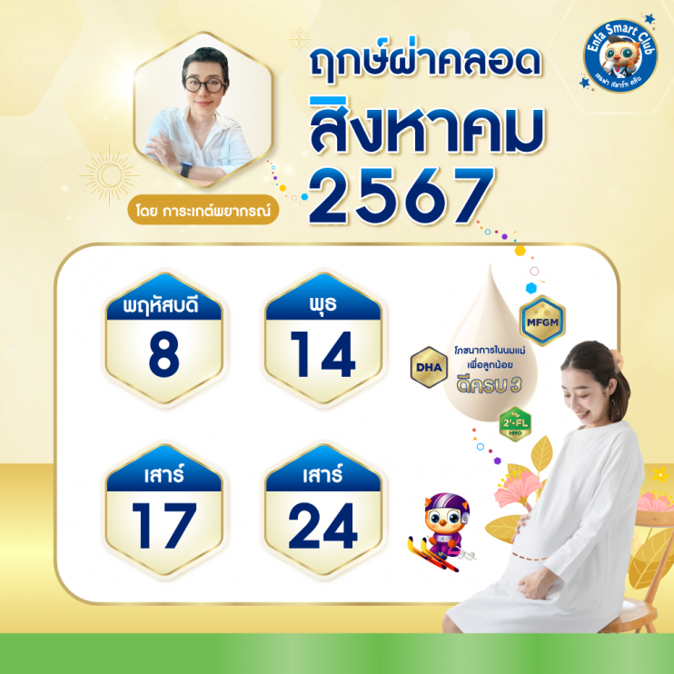 ฤกษ์ผ่าคลอดสิงหาคม 2567 เสริมดวงด้านความสำเร็จ