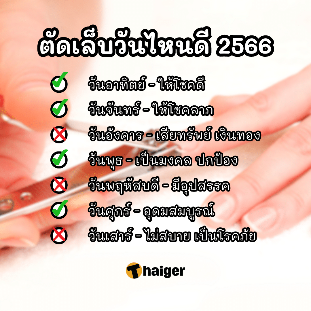 ตัดเล็บวันไหนดีตุลาคม 2567 ช่วยเพิ่มโชคลาภ